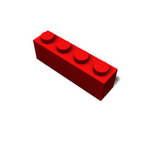 red 1x4 brick