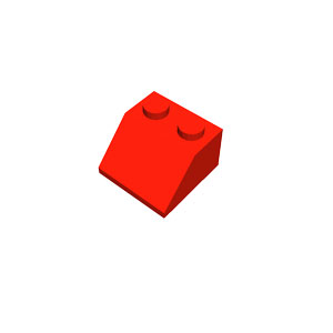 2x2/45° red roof tile