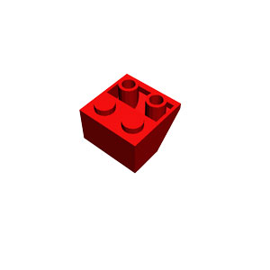 2x2/45° red roof tile inverted
