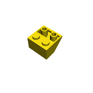 2x2/45° yellow roof tile inverted