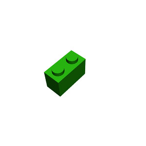 1x2 green brick
