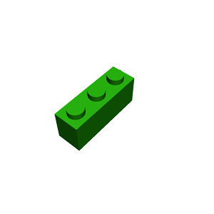green 1x3 brick