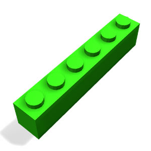 1x6 green brick