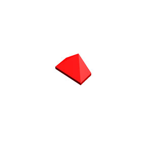 1x2/45° red end ridged tile